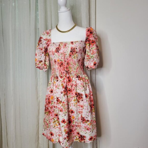 Puffy Sleeve Dress FLORAL - Picture 9 of 10